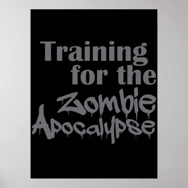 Poster Treinamento Para O Zombie Apocalypse Engraçado (Frente)