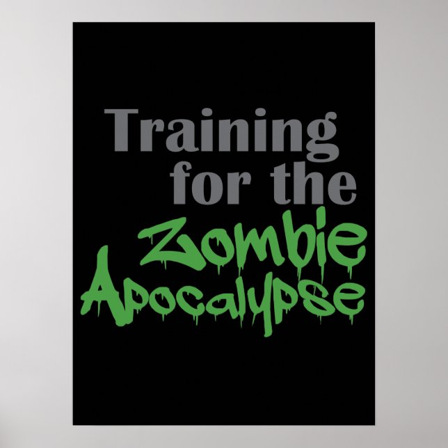 Poster Treinamento Para O Zombie Apocalypse Funny Workout (Frente)