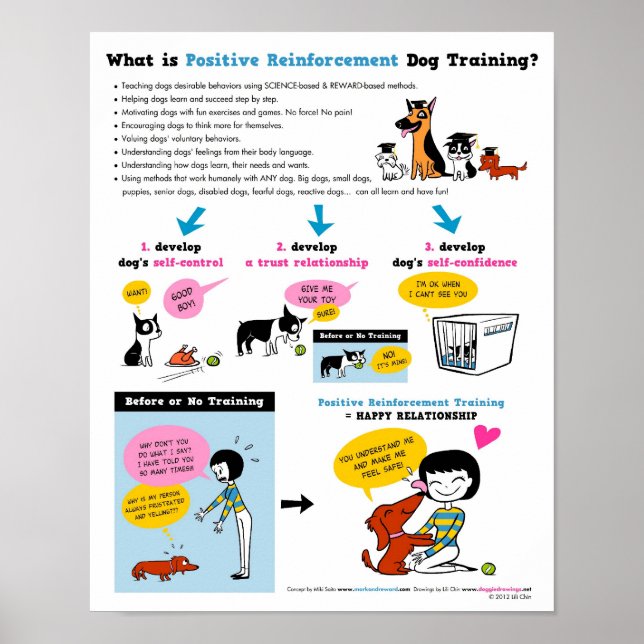 Poster Treinamento positivo para reforço de cães de 16" x (Frente)