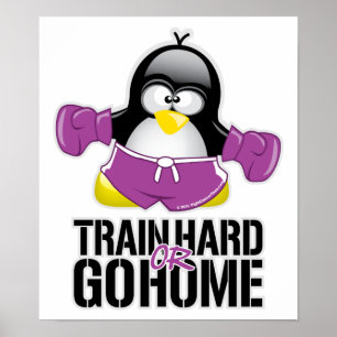 Póster Treine o duro ou vá em casa pinguim