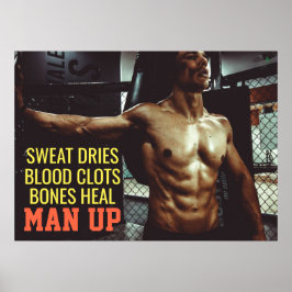 Poster Treino Abdominal Motivacional Academia