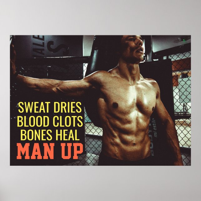 Poster Treino Abdominal Motivacional Academia (Frente)