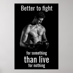 Póster Treino de Academia Citação Motivacional de Boxea
