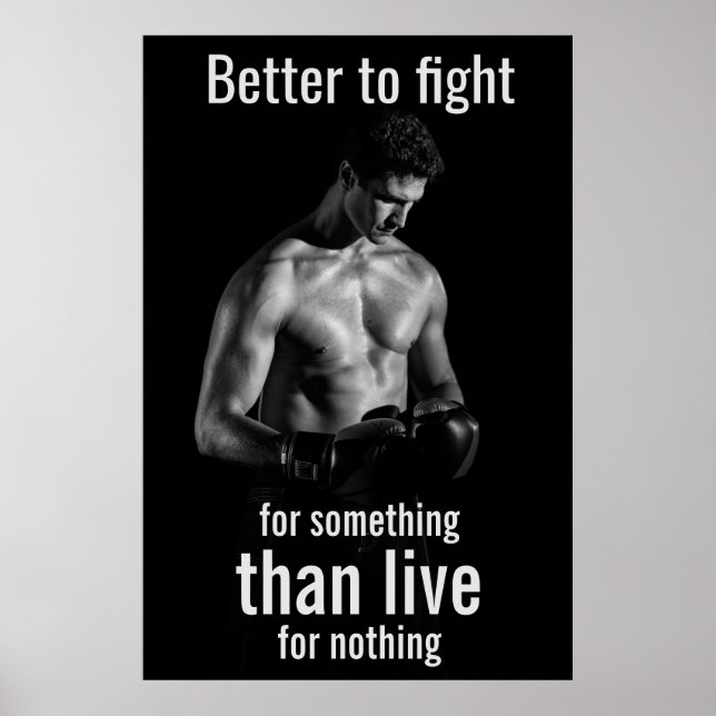 Póster Treino de Academia | Citação Motivacional de Boxea (Frente)