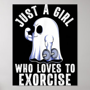 Poster Treino de academia engraçado fantasma musculação S