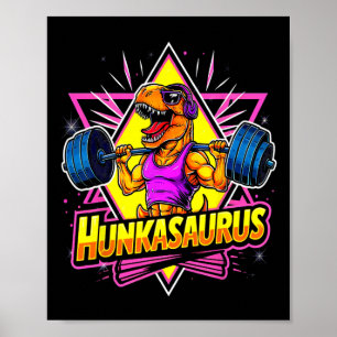 Poster Treino de Academia Hunkasaurus T-rex Powerlifting 