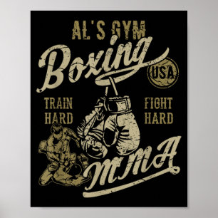 Poster Treino de Boxe MMA da ALs Design Retro para o Nome