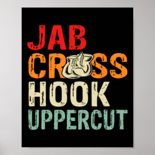 Poster Treino de Boxeador Jab Cross Hook Uppercut Homens 
