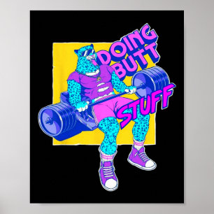 Poster Treino de Corpo Engraçado Fazendo Coisas Fisicultu