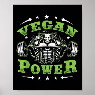 Poster Treino de Fitness Vegano Eu Sou Vegano Wer 