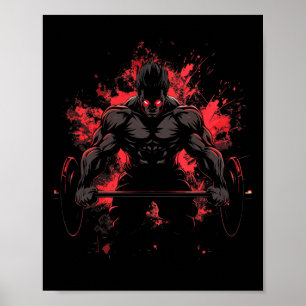 Poster Treino de musculação Anime Homens
