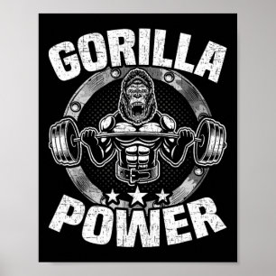 Poster Treino de musculação com força de gorila 