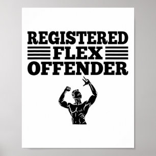 Poster Treino de musculação engraçado registrado Flex Off