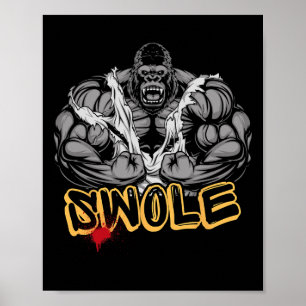 Poster Treino Forte de Musculação Modo Gorila