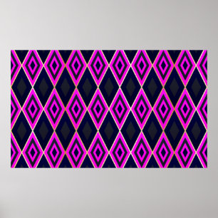 Poster Trellis rhombus forma um padrão geométrico sem c