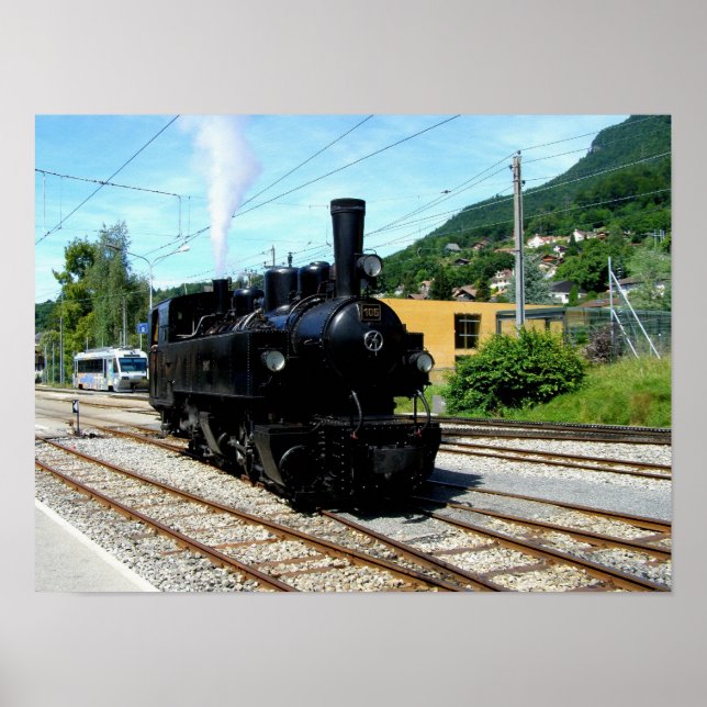 Poster Trem a vapor em Blonay (Frente)