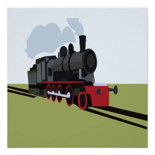 Póster Trem a Vapor Ferrovia