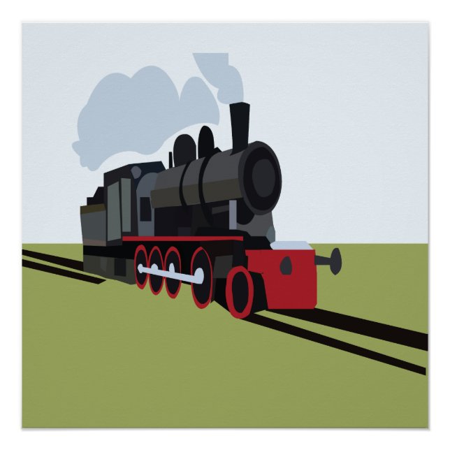 Póster Trem a Vapor Ferrovia (Frente)