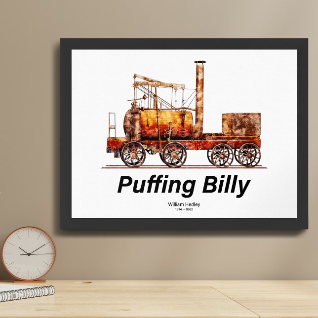 Poster Trem a vapor Puffing Billy Locomotiva Inglesa (Criador carregado)