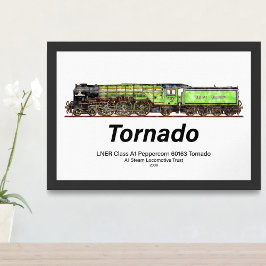 Poster Trem a Vapor Vintage Tornado Locomotiva Inglesa