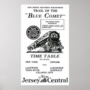 Póster Trem azul do cometa - trens luxuosos do treinador
