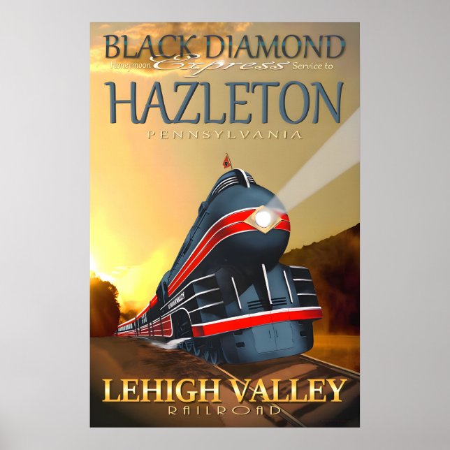 Poster Trem Black Diamond Express Hazleton Pennsylvania (Frente)