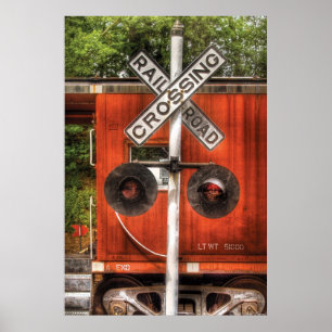 Poster Trem - cruzamento de estrada de ferro