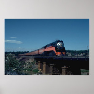Póster Trem da "luz do dia" do SP, conduzido por 4-8-4