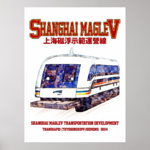Poster Trem de Alta Velocidade Shanghai Maglev SMT Transr