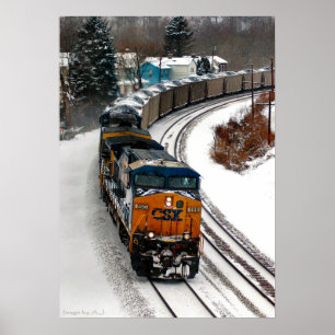 Poster Trem de carvão no inverno