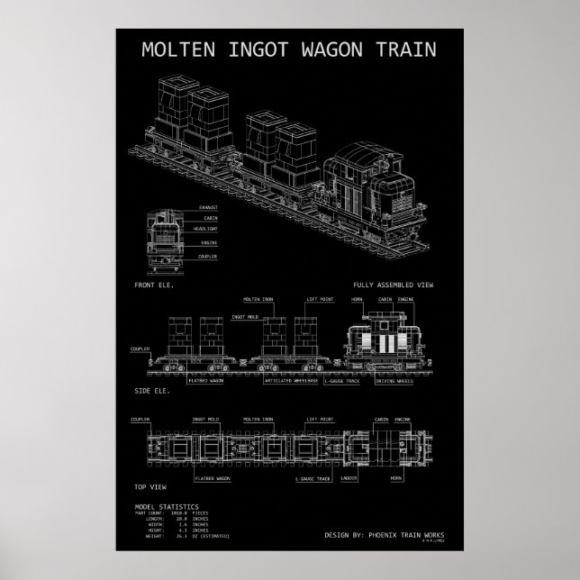 Poster Trem de Lingotes Fundidos da PTW "Planta" (Frente)