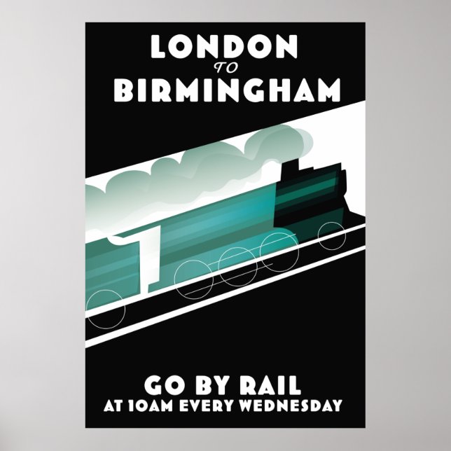 Poster Trem de Londres para Birmingham (Frente)