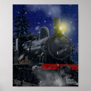 Poster Trem de Natal na neve             
