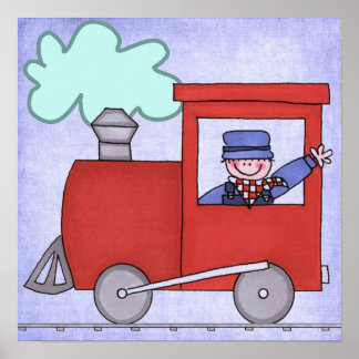 Póster Trem de pintura em tela