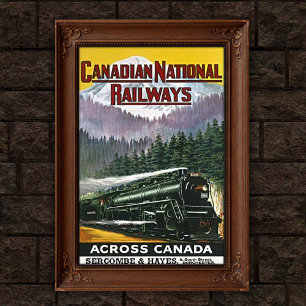 Poster Trem de Vapor das Montanhas Rochosas Canadenses An