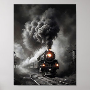 Poster Trem fantasma em uma noite escura e tempestuosa