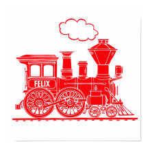 Trem gráfico vermelho arte personalizada para quar