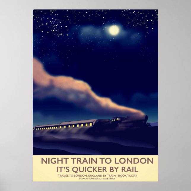 Poster Trem Noturno Para Londres. (Frente)