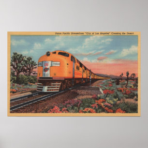 Póster Trem pacífico da união, cidade de L.A.
