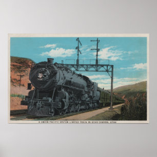 Póster Trem pacífico da união, garganta do eco, UtahUta