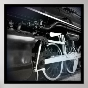 Poster Trem preto & branco