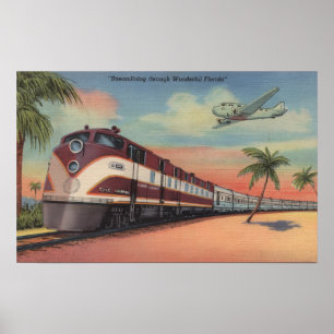 Póster Trem que aerodinamiza através de Florida
