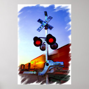 Póster Trem que compete através da cidade