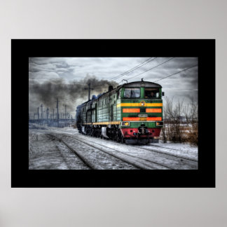 Poster Trem Vapor Ferrovia Motor Steampunk Destino