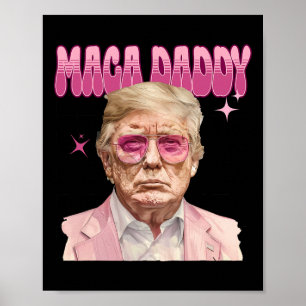 Poster Tremor Pink Sungles Maga Pai Engraçado Trump 2024