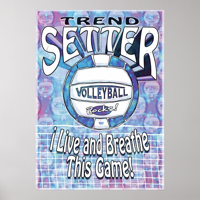 Poster Trend Setter Voleibol Azul (Frente)