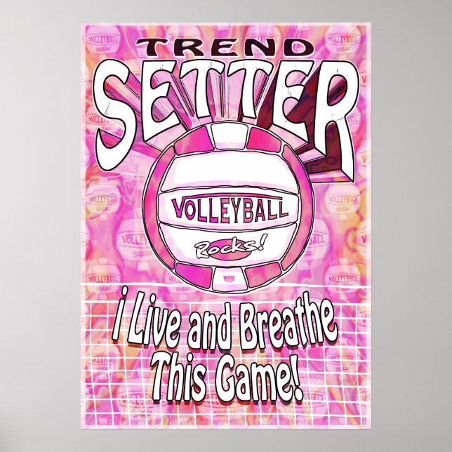 Poster Trend Setter Voleibol Rosa (Frente)