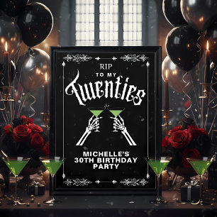 Poster Trendy Black RIP para meu sinal de aniversário de 