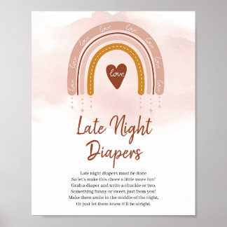 Poster Trendy Boho Arco Arco-Íris Tarde Fralda Noite Sina