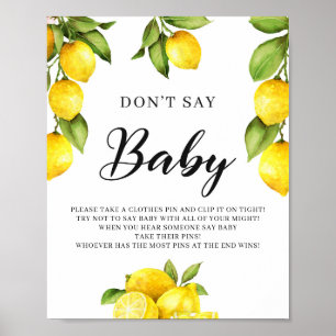 Poster Trendy Citrus Lemons Não Digam Sinal De Jogo De Be